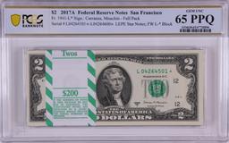 Pack 2017A $2 Federal Reserve STAR Notes San Francisco Fr.1941-L* PCGS Gem UNC 65PPQ