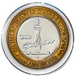 .999 Silver Stratosphere Las Vegas, Nevada $10 Casino Limited Edition Gaming Token