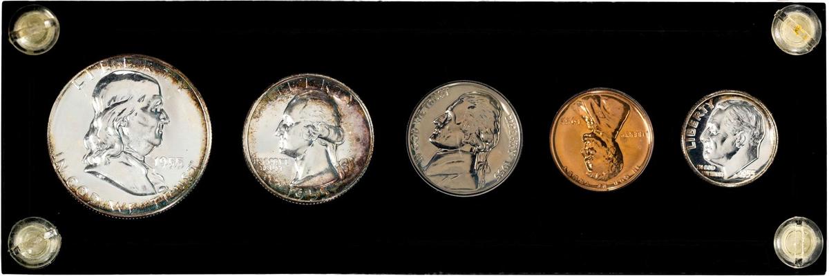 1955 (5) Coin Proof Set Nice Toning