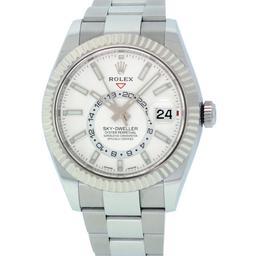 Rolex Mens Stainless Steel Sky Dweller Wristwatch with Rolex Box And Papers