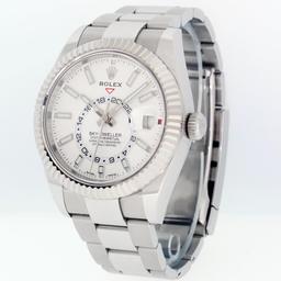 Rolex Mens Stainless Steel Sky Dweller Wristwatch with Rolex Box And Papers