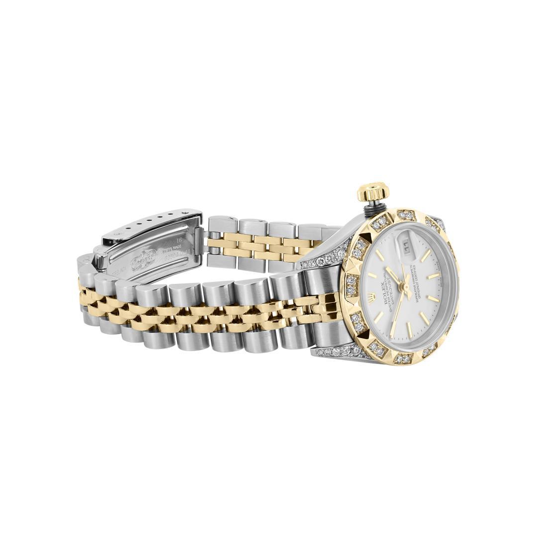 Rolex Ladies Two Tone Diamond Datejust With Rolex Box