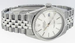 Rolex Mens Stainless Steel Silver Index Datejust Wristwatch