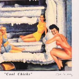 Nelson De La Nuez "Cool Chicks" Limited Edition Offset Lithograph on Paper