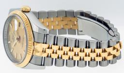 Rolex Men's Two Tone Champagne Index Datejust Wristwatch