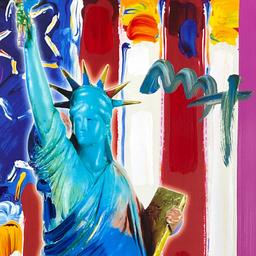 Peter Max "United we Stand" Original Mixed Media on Paper