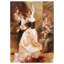 Pino (1939-2010) "Dancing In Barcelona" Limited Edition Giclee On Canvas