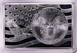 1996 $1 American Silver Eagle Coin & 2oz Silver Bar Set