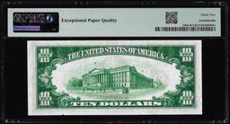 1934 $10 Federal Reserve Star Note Light Green Seal Fr.2004-B* PMG Ch. Very Fine 35EPQ