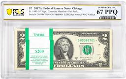 Pack 2017A $2 Federal Reserve STAR Notes Chicago Fr.1941-G* PCGS Superb Gem UNC 67PPQ