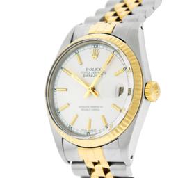Rolex Men's Two Tone Silver Index Datejust Wristwatch