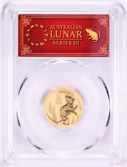 2020-P $25 Australia Lunar Year of the Mouse Gold Coin PCGS MS70 First Strike
