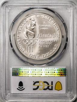 1996-D $1 Olympics Rowing Commemorative Silver Dollar Coin PCGS MS70