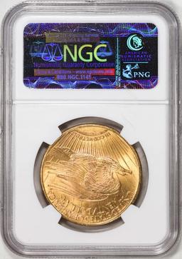 1924 $20 St. Gaudens Double Eagle Gold Coin NGC MS65