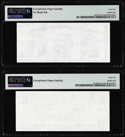 Set of Giori Test Note Washington & Lincoln Memorial PMG Gem Uncirculated 65EPQ