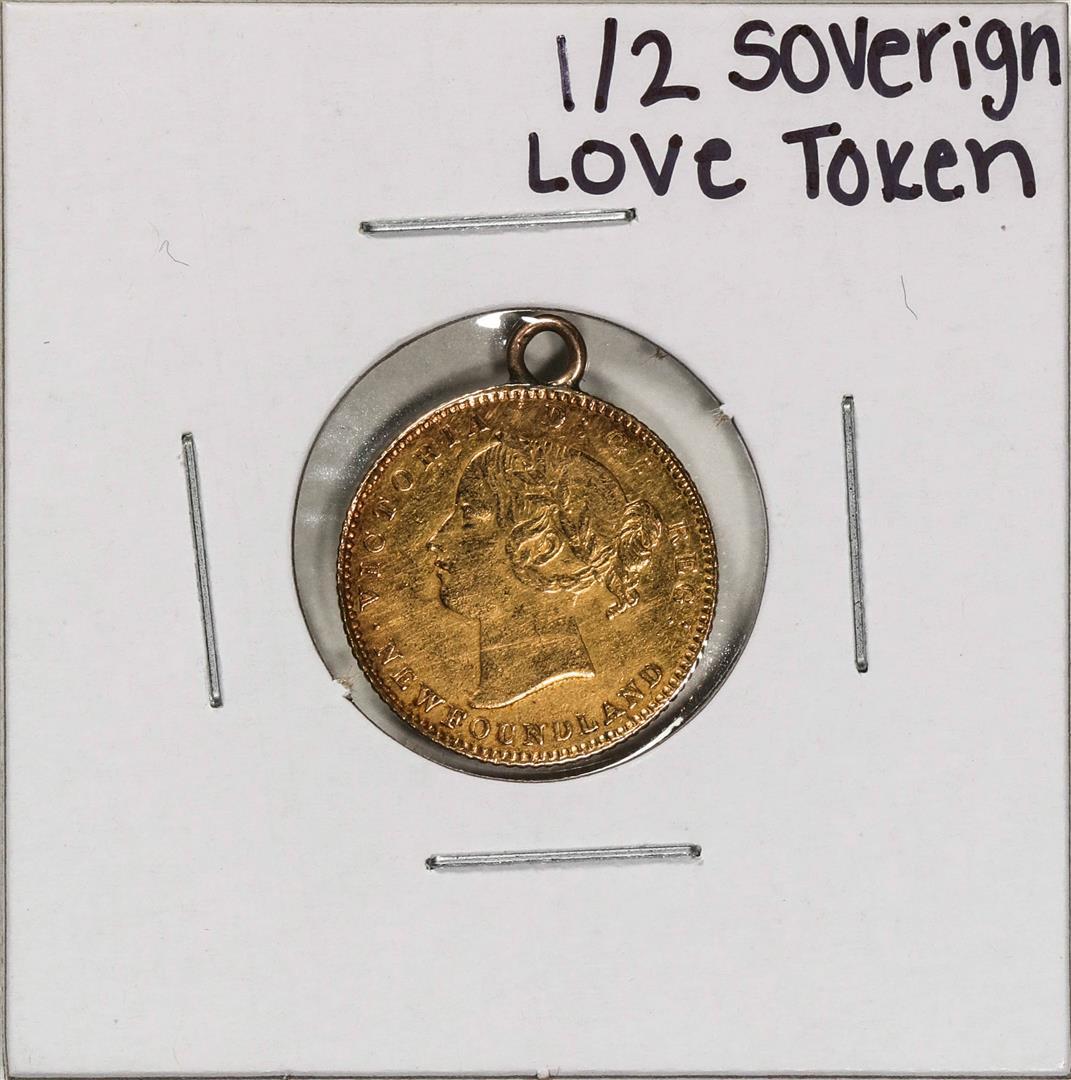 No Date 1/2 Sovereign Gold Love Token Coin - MIY