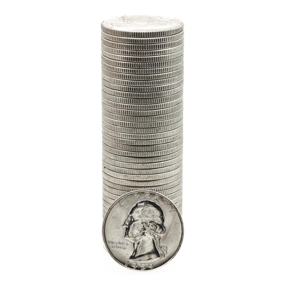 Roll of (40) Brilliant Uncirculated 1959-D Washington Quarter Coins