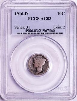 1916-D Mercury Dime Coin PCGS AG03
