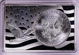 1996 $1 American Silver Eagle Coin & 2oz Silver Bar Set