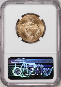 2021 Type 2 $25 American Gold Eagle Coin NGC MS70 FDOI Reagan Facsimile Signature