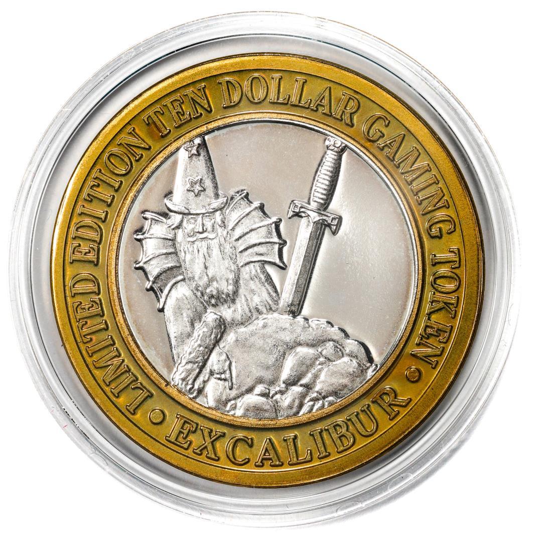 .999 Silver Excalibur Las Vegas Nevada $10 Casino Limited Edition Gaming Token