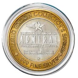 .999 Fine Silver President Casino on the Admiral $10 Limited Edition Gaming Token