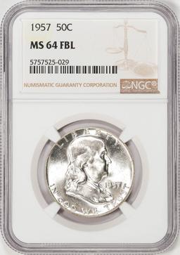 1957 Franklin Half Dollar Coin NGC MS64 FBL