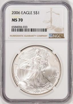 2006 $1 American Silver Eagle Coin NGC MS70