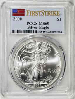 2000 $1 American Silver Eagle Coin PCGS MS69 First Strike