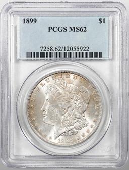 1899 $1 Morgan Silver Dollar Coin PCGS MS62