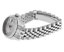 Rolex Ladies Stainless Steel Silver Roman Datejust Wristwatch With Rolex Box