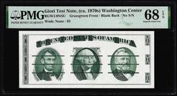 Circa 1970's Washington Center Giori Test Note PMG Superb Gem Uncirculated 68EPQ