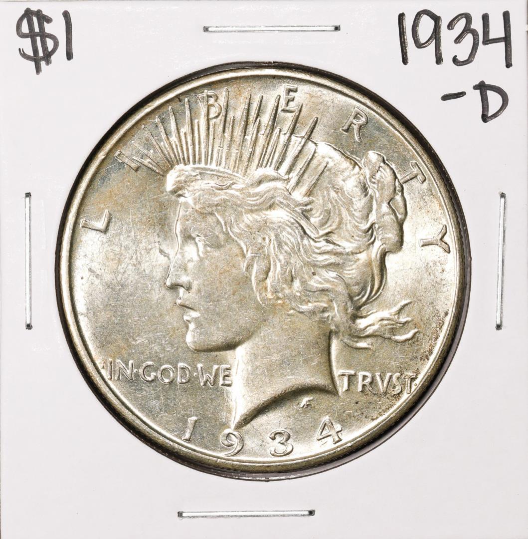 1934-D $1 Peace Silver Dollar Coin