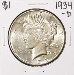 1934-D $1 Peace Silver Dollar Coin