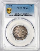 1898 Barber Quarter Coin PCGS MS63