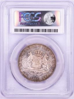 1863 Bavaria Thaler Silver Coin PCGS MS63