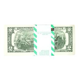 Pack of (100) Consecutive 2017A $2 Federal Reserve STAR Notes San Francisco