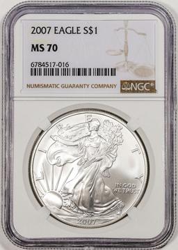 2007 $1 American Silver Eagle Coin NGC MS70