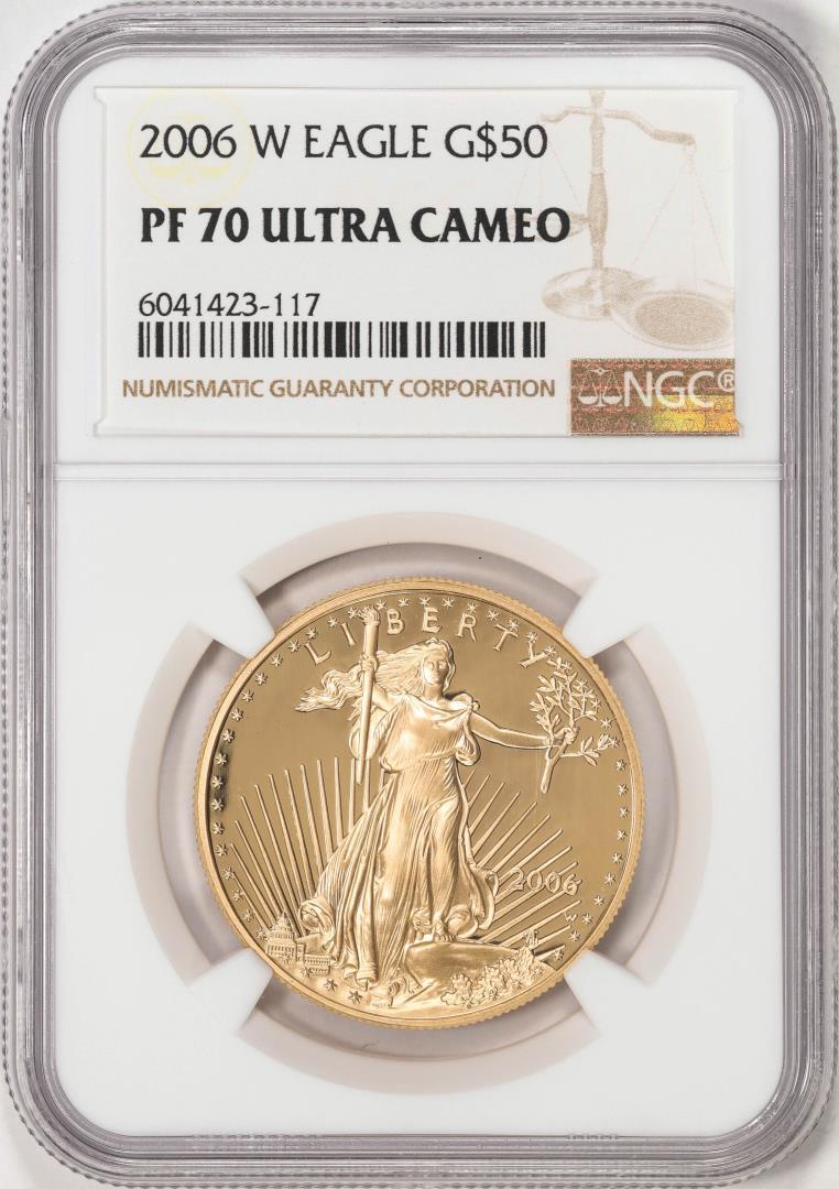 2006-W $50 Proof American Gold Eagle Coins NGC PF70 Ultra Cameo