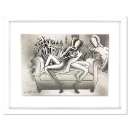 Mark Kostabi "Morning Reverie" Original Pencil on Paper