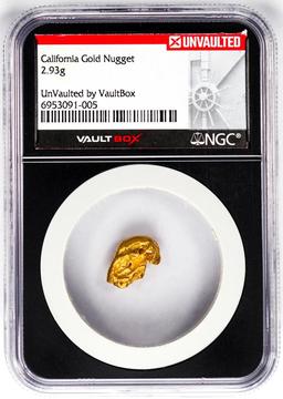 2.93 Gram California Gold Nugget NGC Vaultbox Unvaulted