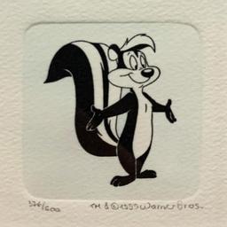 Looney Tunes "Pepe Le Pew" Limited Edition Etching On Peper
