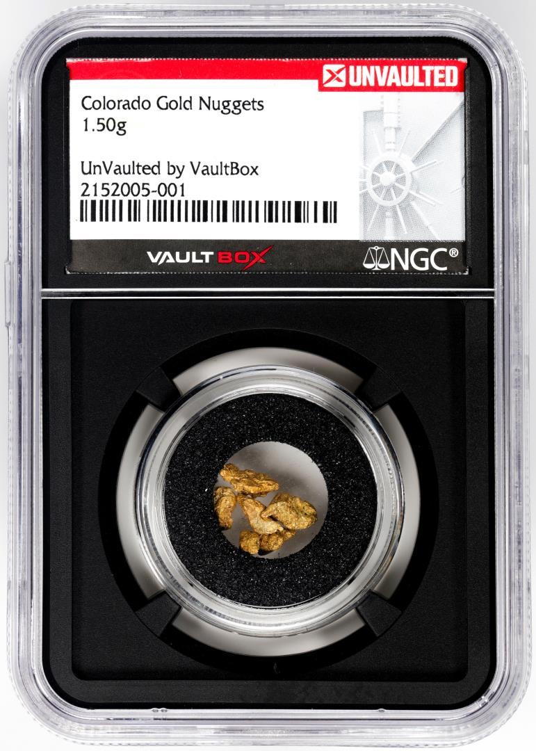 Lot of Colorado Gold Nuggets 1.50 Grams Total Weight NGC Vaultbox Unvaulted