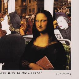 Nelson De La Nuez "Bus Ride to the Louvre" Limited Edition Offset Lithograph on Paper