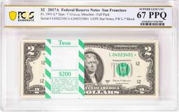 Pack 2017A $2 Federal Reserve STAR Notes SF Fr.1941-L* PCGS Superb Gem Unc 67PPQ