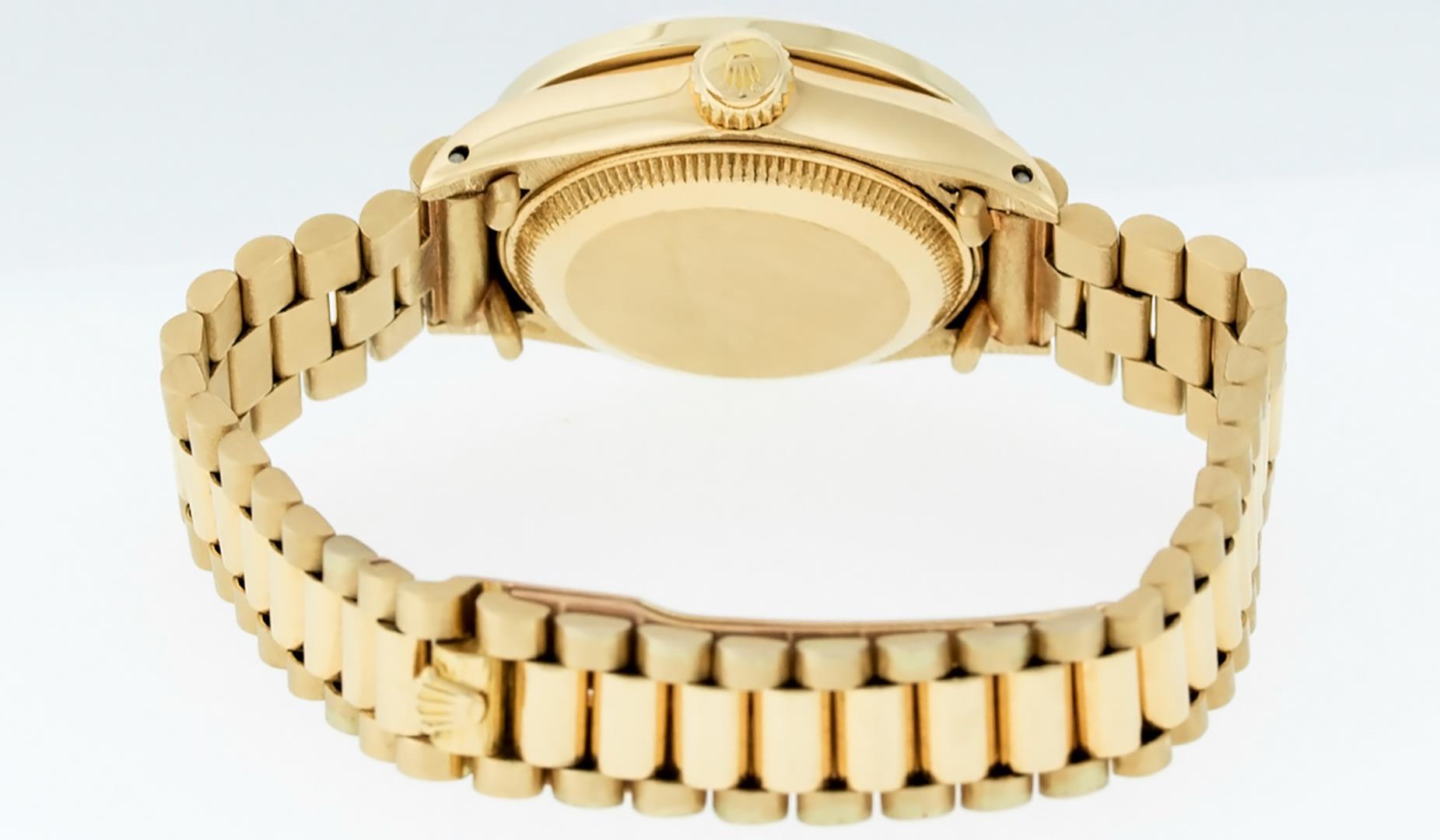 Rolex Ladies 18K Yellow Gold Ruby And Diamond President Wristwatch