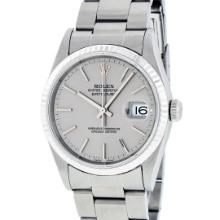 Rolex Men's Stainless Steel Gray Index Datejust Wristwatch