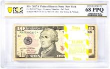 Pack of 2017A $10 Federal Reserve STAR Notes NY Fr.2045-B* PCGS Superb Gem UNC 68PPQ
