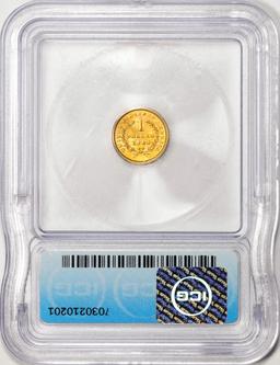 1849 Closed Wreath $1 Liberty Head Gold Dollar Coin ICG MS65