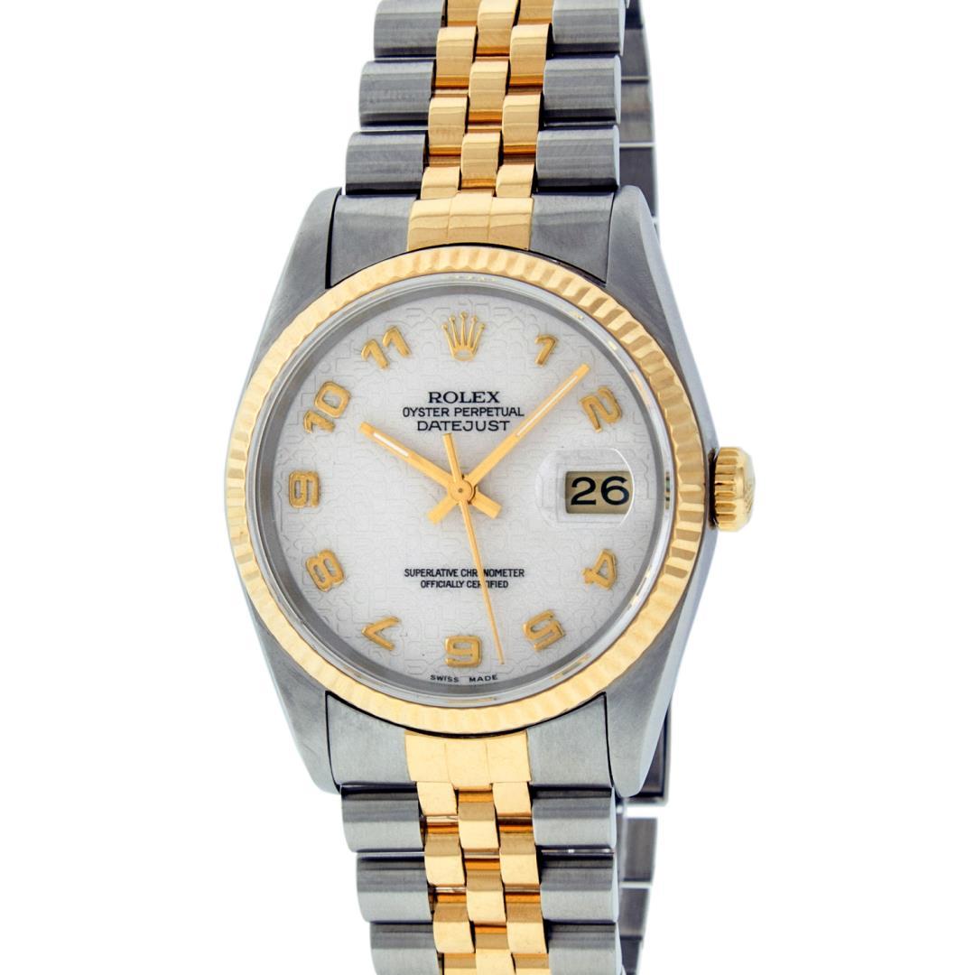 Rolex Men's Two Tone Cream Jubilee Datejust Wristwatch